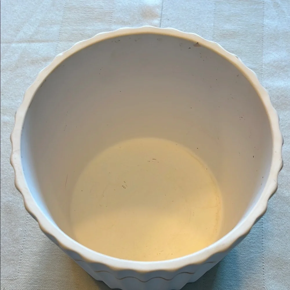 White and Gold Ceramic Vase Planter Pot